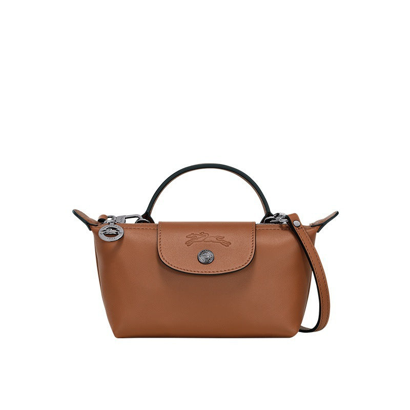 Mini Leather Longchamp Bag - Brown